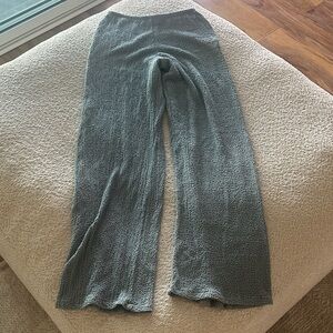 Gray Textured Knit Pants